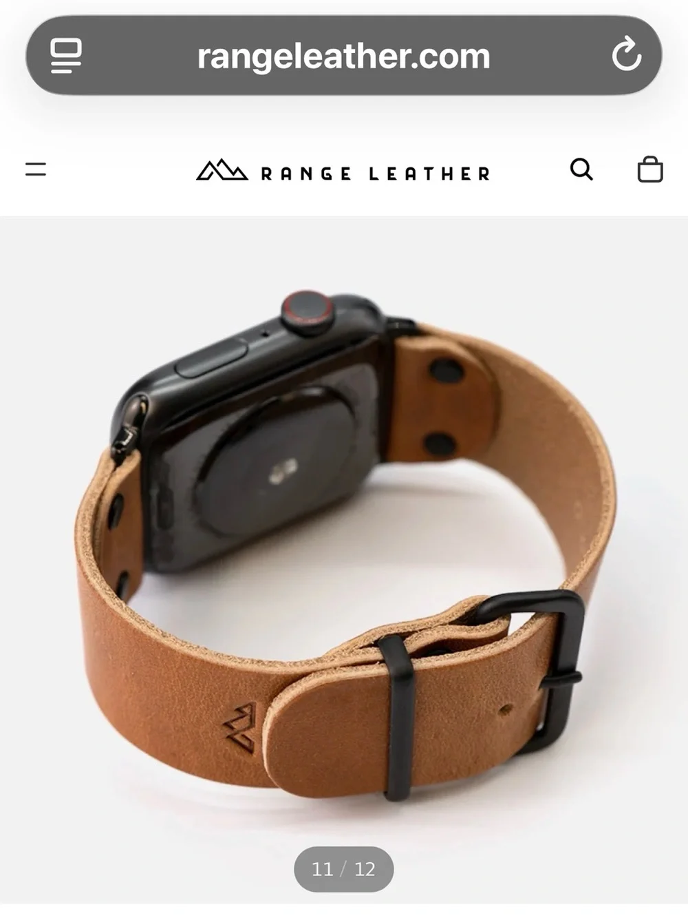 Range Leather Co. Apple Watch Band Full Grain Leather in Natural NIB Sz 38/40mm